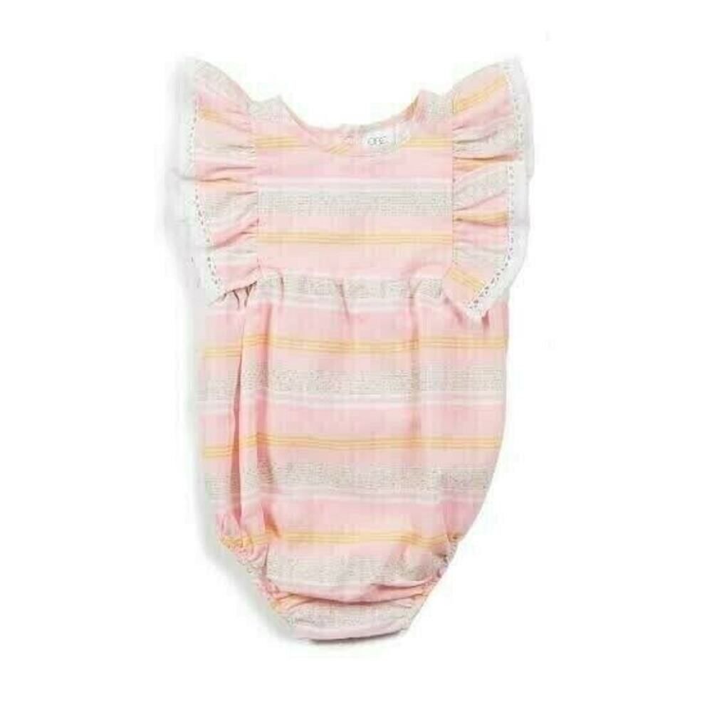 $53 EGG by SUSAN LAZAR Remy Bubble Romper Pink 12M NEW Summer Baby Girl Designer